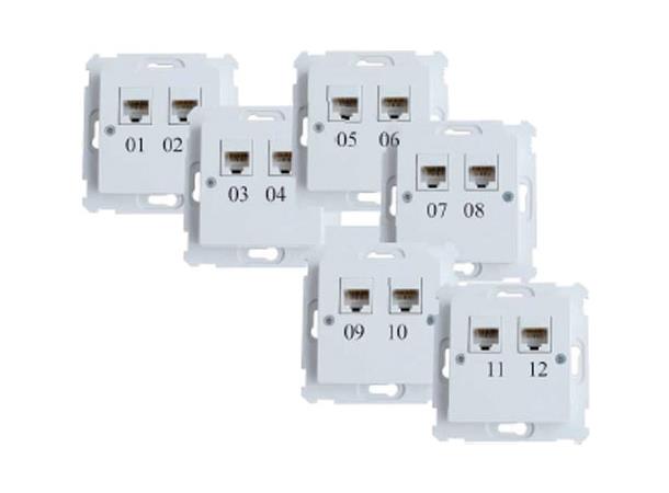 Uttagskit 2xRJ45 C6 DC F0502 01-12 Passar ELKO, DC Jack