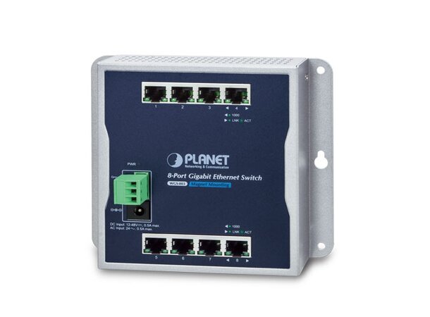 Industriell Switch 8-Port 1000T Wall.mount 