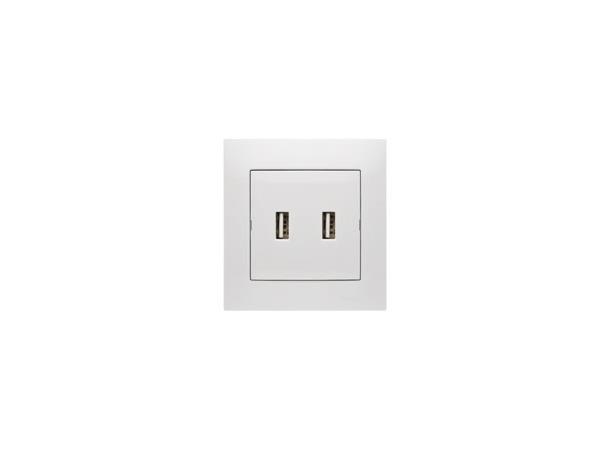 Uttag 2xUSB vit 