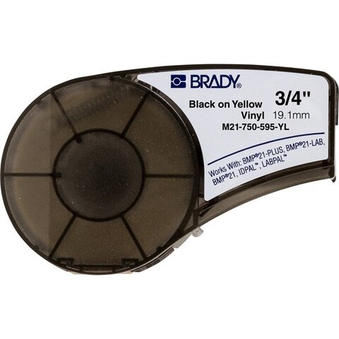 BMP21 B595 Inom/Utomh GUL 19mm Vinyl Brady M21-750-595-YL