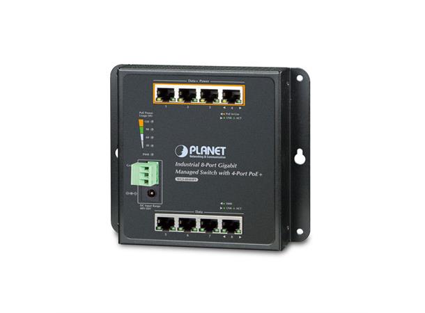 IP30 8-Port Gigabit Wall-mount Switch Planet: 4-port POE 802.3at, without pw