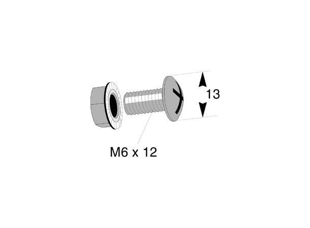 MP Skruvsats M6x12 mm MP-855E 20st/fp 
