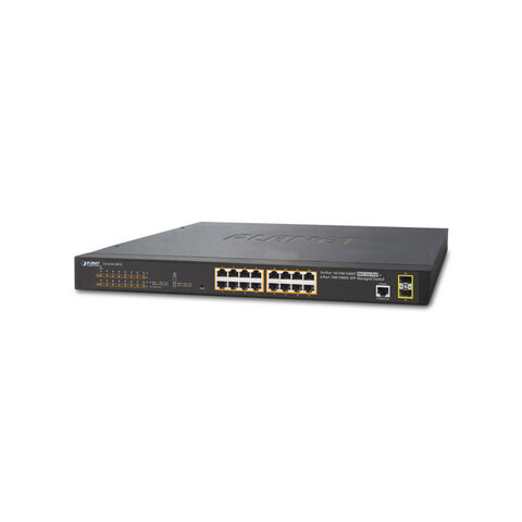 PoE+ Switch 16-port 10/100/1000B/T+2xSFP Planet: Managed IPv4/IPv6