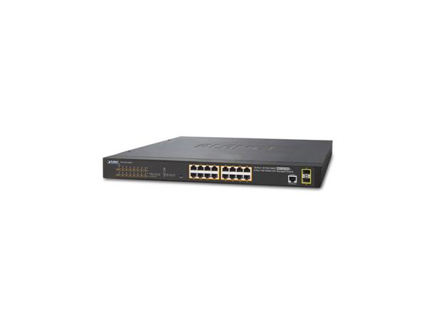 PoE+ Switch 16-port 10/100/1000B/T+2xSFP Planet: Managed IPv4/IPv6