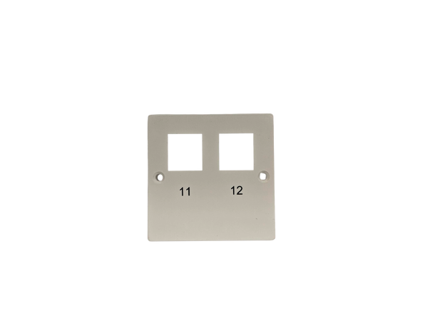 Uttag för 2xRJ45 färg 0502 märkt 11-12 