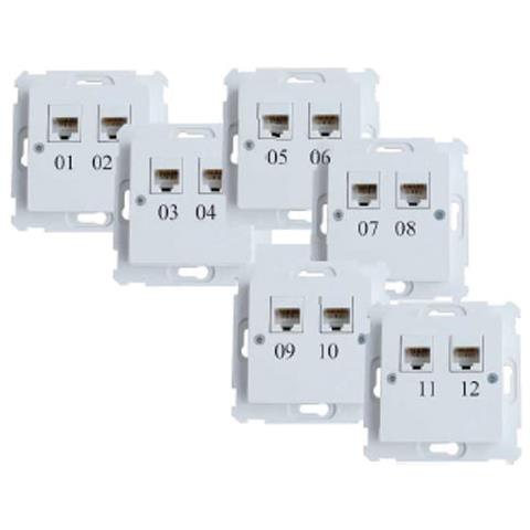 Uttagskit 2xRJ45 C6 DC F0502 01-08 Passar ELKO, DC Jack