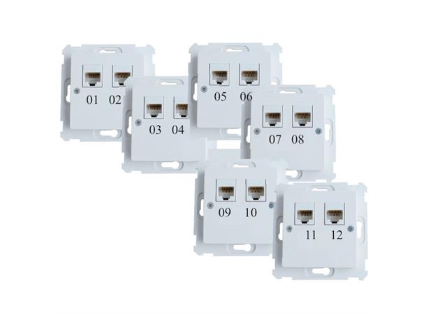 Uttagskit 2xRJ45 C6 DC F0502 03-04 Passar ELKO, DC Jack