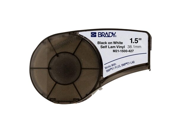 BMP21-1500-427 Självlamvinyl 38mm Brady kabelmärkning vit 