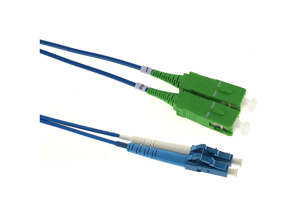 Fiberpatch LC-SC/APC 10/125 blå  5,0m LSZH FTTH G657A 