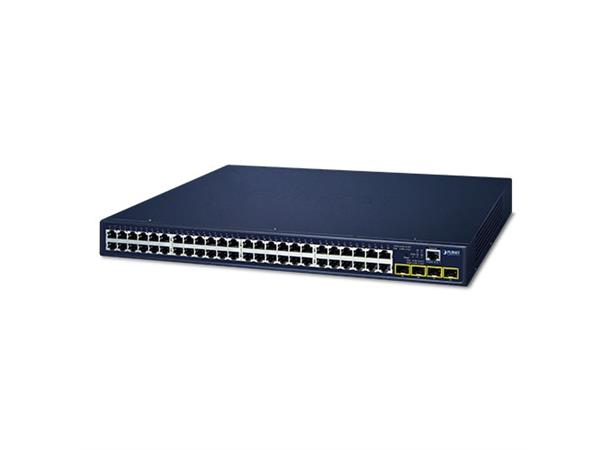 Switch 48-port 10/100/1000B/Tx 4xSFP Planet: Managed IPv4/IPv6, SFP100/1000