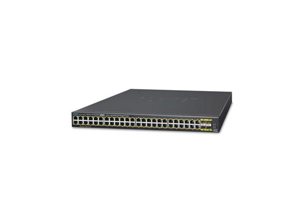 PoE+ Switch 48-port 10/100/1000B/T+4xSFP Planet: IPv4/IPv6 Managed 440W