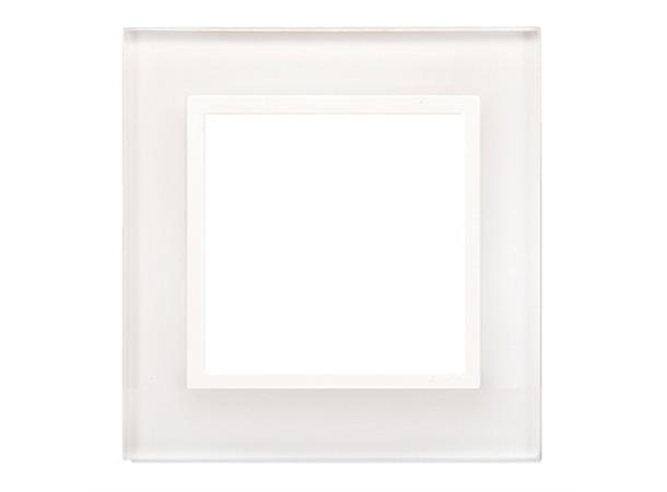 Täckram 1-facks Glas White pearl 