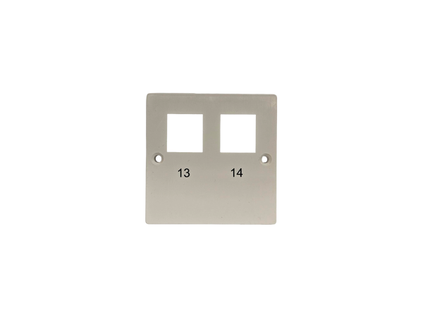 Uttag för 2xRJ45 färg 0502 märkt 13-14 