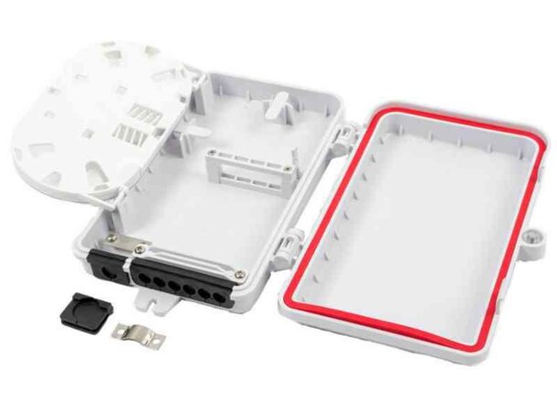 Fasadbox IP55 dukt 10/16mm+6x7mm Skarv Överlämning 4p Abonnentbox 