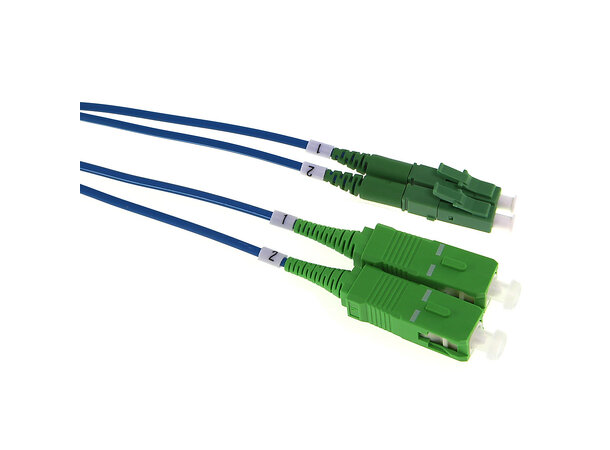 Fiberpatch LC/APC-SC/APC 10/125 blå 5,0m LSZH FTTH G657A2 