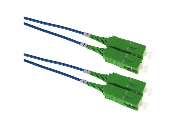 Fiberpatch SC/APC-SC/APC 10/125 blå 1,0m LSZH FTTH G657A 