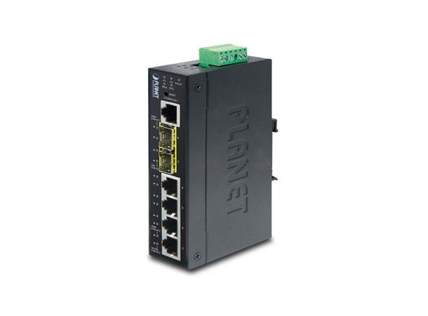 IP30 Industrial L2+/L4 4-Port 10/100/100 Planet:  + 2-port 100/1000X SFP 