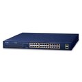 PoE+ Switch 24-port 10/100/1000B/Tx Planet: 802.3at + 2-Port 1000X SFP