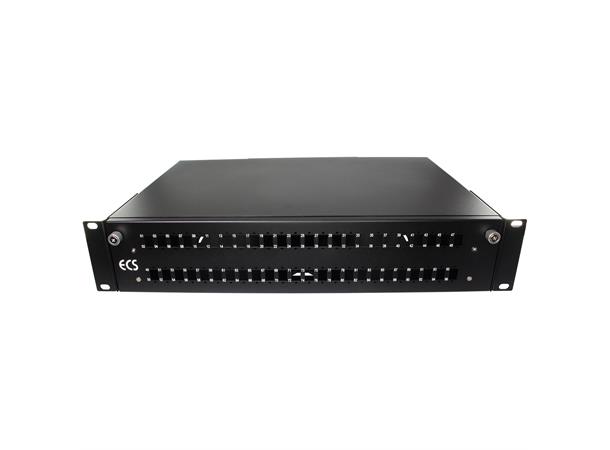 ECS KOMBI fiberbox 48xLCD lös front 2HE Märkning 01-96 utdragbar svart 