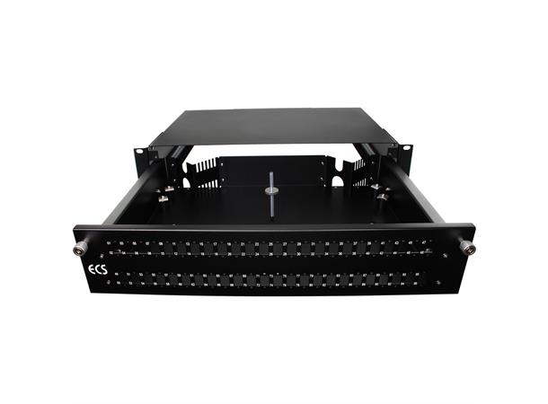 ECS KOMBI fiberbox 48xLCD lös front 2HE Märkning 01-96 utdragbar svart