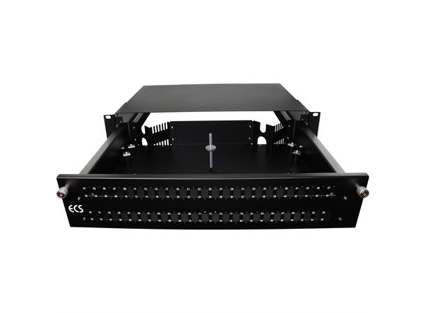 ECS KOMBI fiberbox 48xLCD lös front 2HE Märkning 01-96 utdragbar svart 