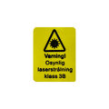 Etikett Lasersymbol + varningstext 14x18mm 1st