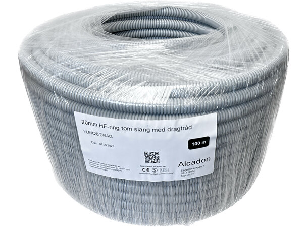 Flexrör med dragtråd 20mm HF 100m Coil 