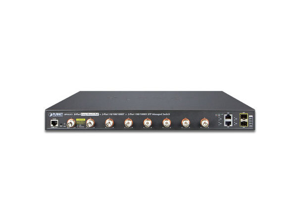 PoE Switch 8-Port Coax + 2x10/100/1000T + 2x100/1000X SFP IPv4/IPv6 