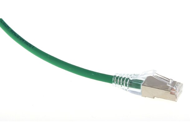 ECS  Slim patch Cat.6A STP Grön  1,5m Skärmad, AWG28 LSZH 