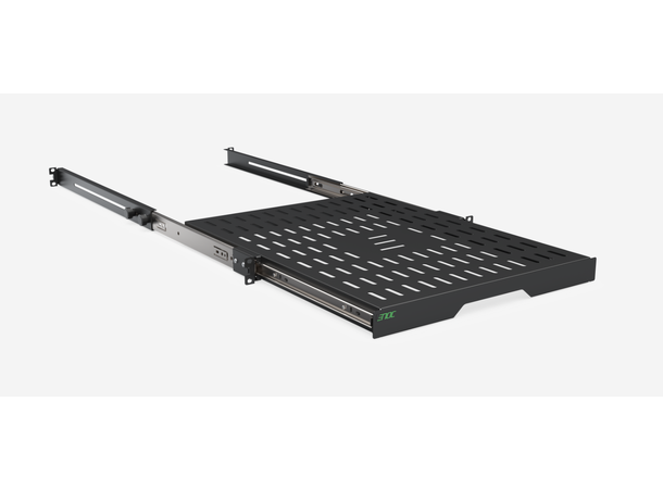Enoc GHJ Utdrag- och justerbar hylla 1HE 484x570-90 svart 