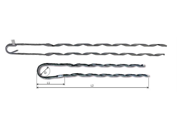 Fiber ändfäste spiral Ø 09,00-09,70 mm ADSS Ändfäste <150 m 10kN, SM-CI 