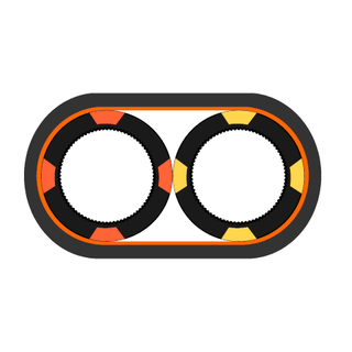 Mikrodukt 2x16/12 Svart SRE-P T1000