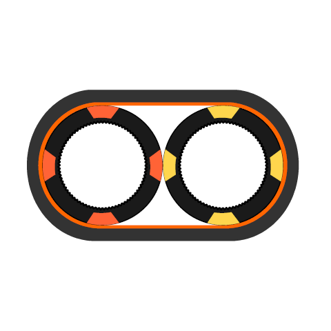 Mikrodukt 2x16/12 Svart SRE-P T1000