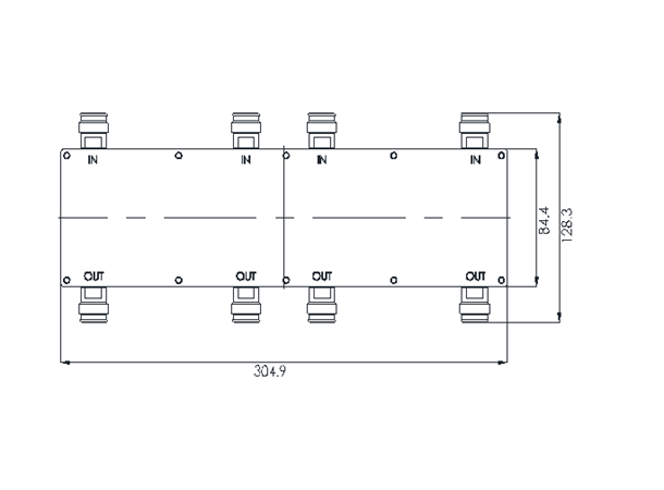 RFS Hybrid Coupler 4.3-10 Female 4x4 IP65 694-3800MHz 