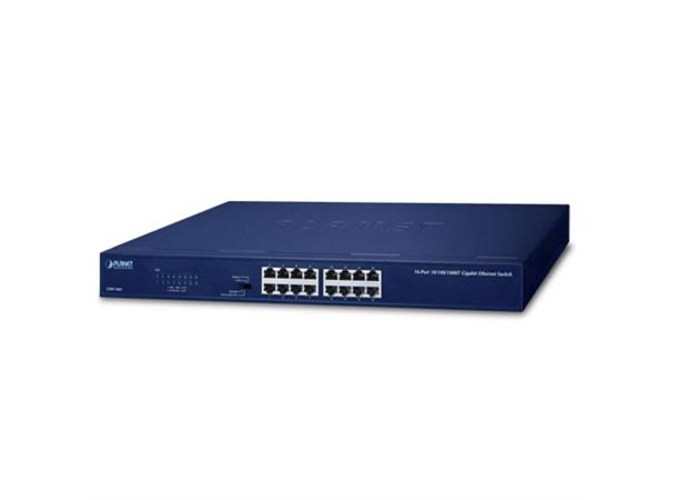 Switch 16-port 10/100/1000B/Tx 19" Planet 