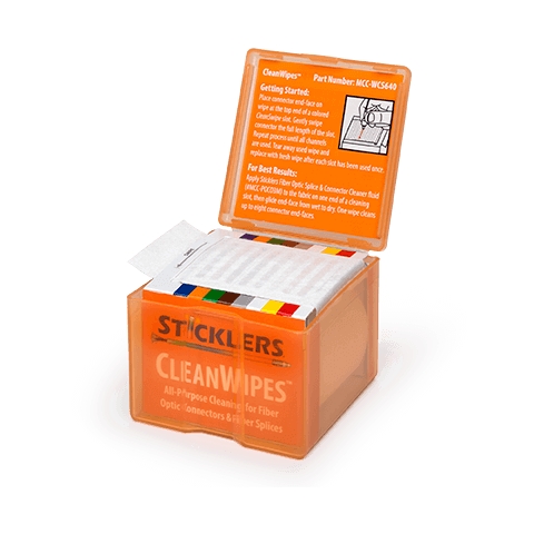 Sticklers CleanWipes plastbox 640st/fp Lint Free Fiber Optic Wipes