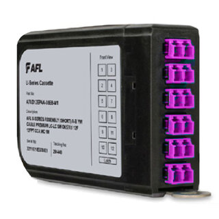 AFL U kassett OM4 1x12 MPO 6xLCD rak MPO Elite male Type A 12-fiber EV Base12