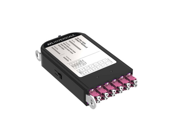 AFL U kassett OM4 1x12 MPO 6xLCD rak MPO Elite male Type A 12-fiber EV Base12 