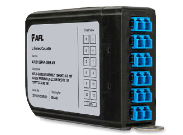 AFL U kassett SM 1x12 MPO 6xLCD Rak MPO Elite male Type A 12fiber OS2 Base12 