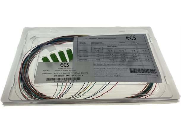ECS Pigtail SC/APC 10/125 1,5m 12-p S12 