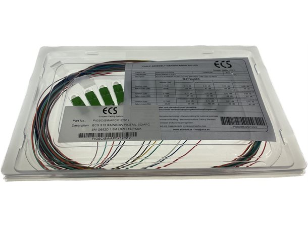 ECS Pigtail SC/APC 10/125 1,5m 12-p S12