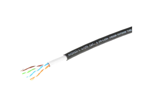ECS kabel U/UTP C6 inom/utomhus Dca 500m/trumma Vit innermantel 