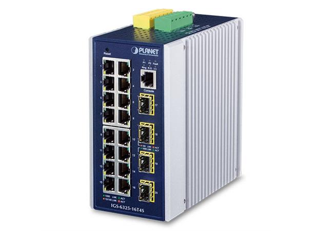 IP30 Industrial L3 16-Port 10/100/1000T Planet: