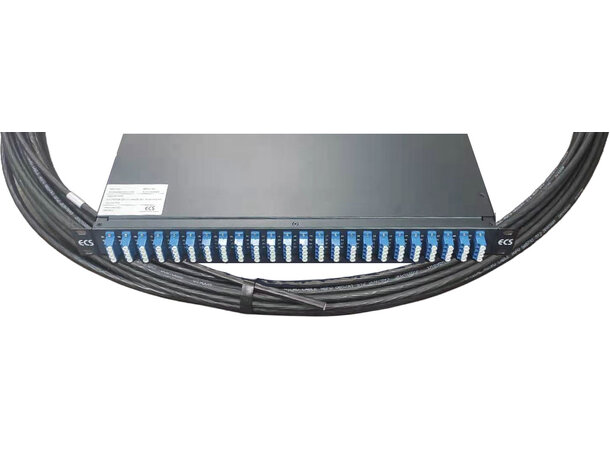 Prefab ODF 1U 24xLCQ 96F SM A1 19"  30m Air Blown Cable 250um S12 