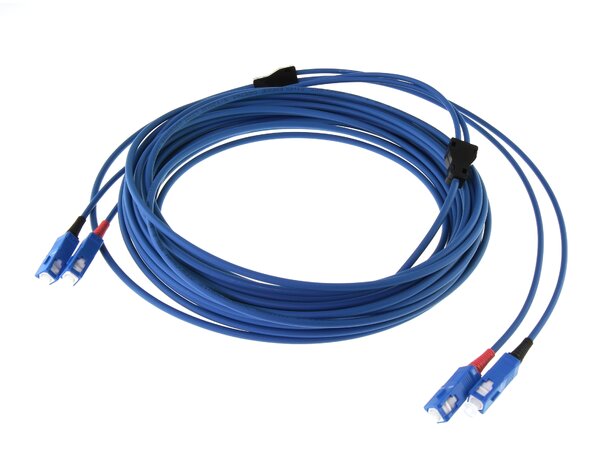 ECS Patch Armerad 2xLC-2xLC 3,3mm LSZH Blå 