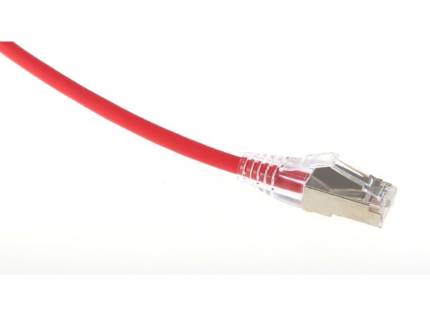 ECS  Slim patch Cat.6A STP Röd  2,0m Skärmad, AWG28 LSZH 