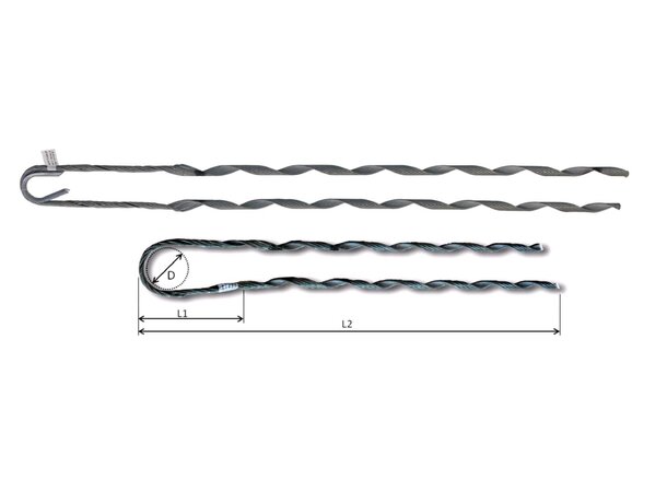 Fiber Spiral deadend Ø 12,00-13,00 mm ADSS <150 m 10kN, SM-CI