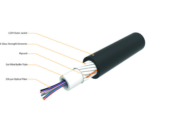 Commscope Fiberkabel OM4 torr LT 12F LSZH CPR Dca Svart mantel Indoor/outdoor 