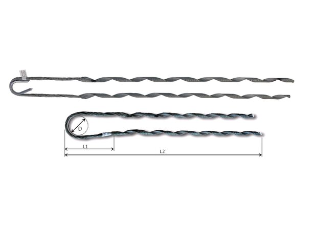 Fiber Spiral deadend Ø 10,70-11,60 mm ADSS <150 m 10kN, SM-CI 