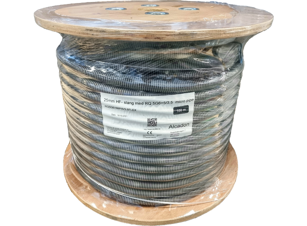 RQ5G6+ MiPi 5/3,5 Duct i Flexrör 25mm 100m Trumma 